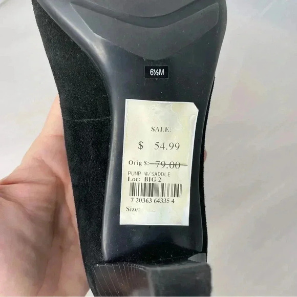 Franco Sarto Women's Heels Shoes 6.5 Black Suede Tassel Closed Toe Pump - Picture 11 of 12